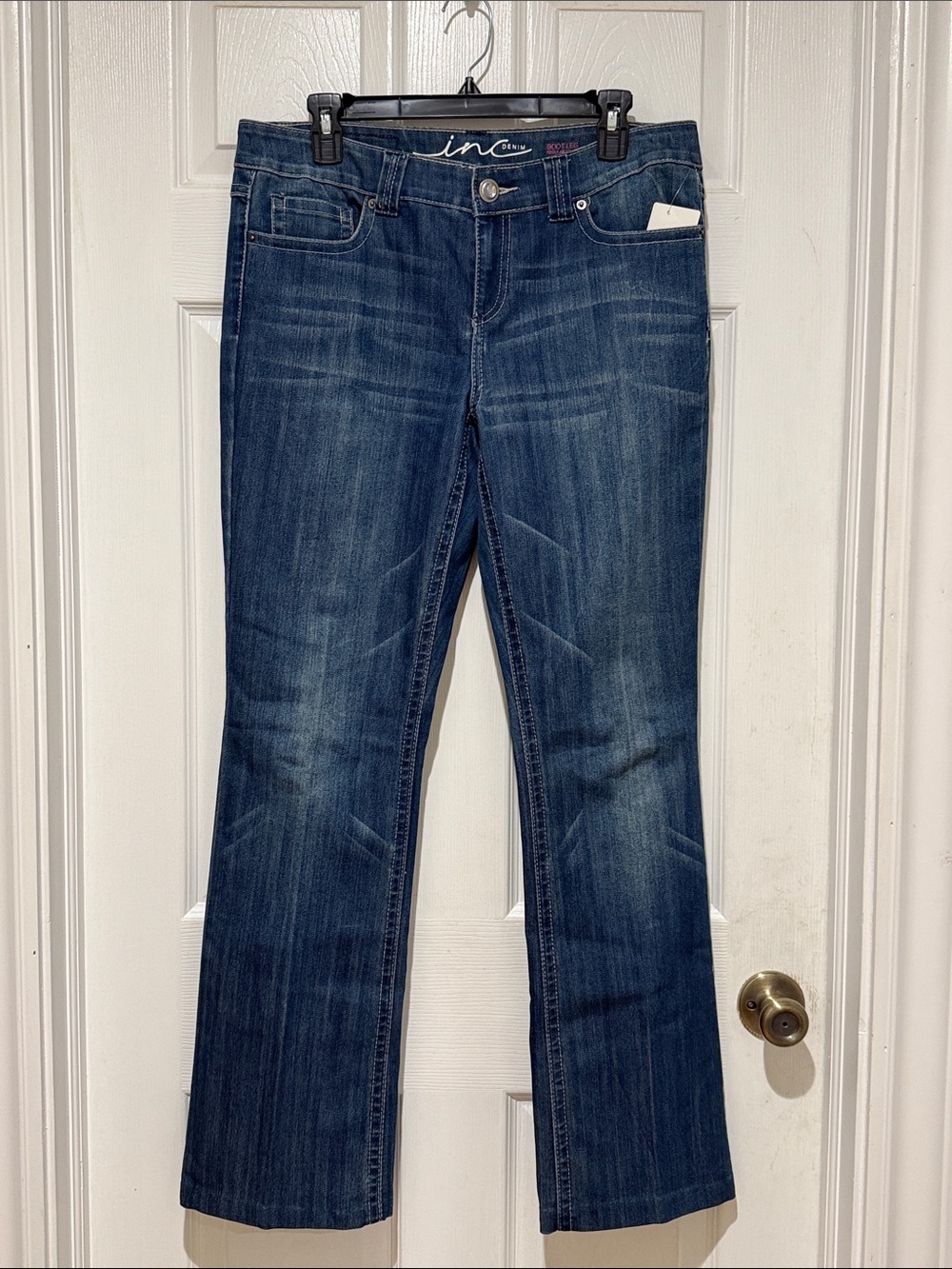 INC International Concepts Dark Blue Bootcut Stretch Jeans